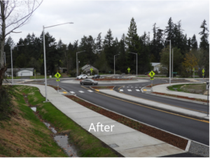 Completed Roundabout on Pt Fosdick Dr in Gig Harbor